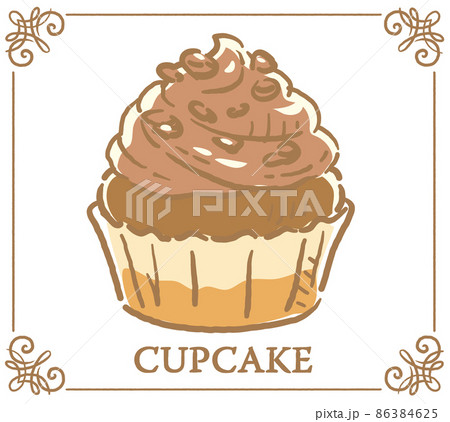 カップケーキ 手書き風スイーツ ベクターイラスト素材のイラスト素材