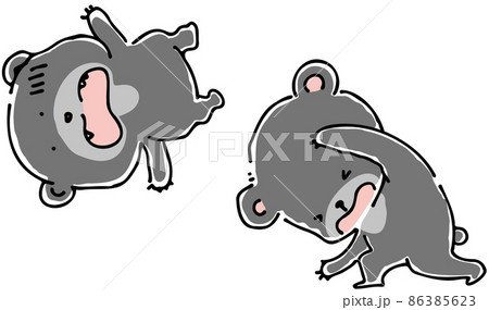 黒熊を思い切り投げ飛ばす黒熊 86385623