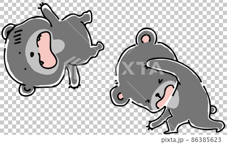 黒熊を思い切り投げ飛ばす黒熊 86385623