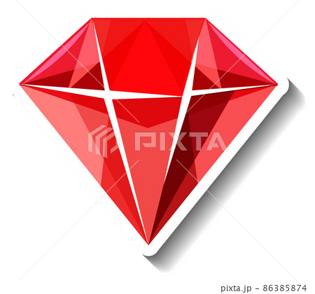 Red diamond sticker isolated 86385874