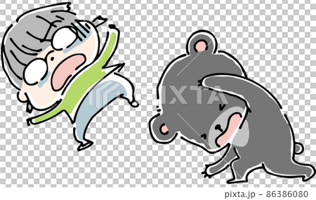メガネっ子を投げ飛ばす子熊 86386080