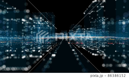 Futuristic Smart Digital City. Smart City And Technology Business Concept 86386152