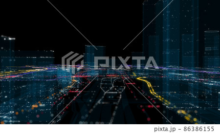 Futuristic Smart Digital City. Smart City And Technology Business Concept Futuristic Smart Digital City. Smart City And Technology Business Concept 86386155