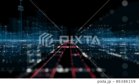 Futuristic Smart Digital City. Smart City And Technology Business Concept Futuristic Smart Digital City. Smart City And Technology Business Concept 86386159