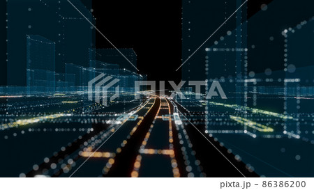 Futuristic Smart Digital City. Smart City And Technology Business Concept 86386200