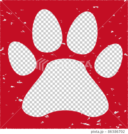 Illustration of red rubber stamp of pet footprint no.03 Illustration of red rubber stamp of pet footprint no.03 86386702