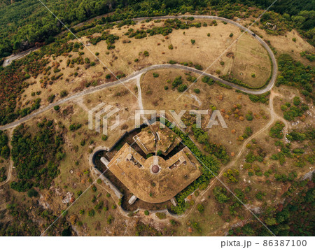 Drone view of Fort Gorazda on mount Lovcen. Montenegro Drone view of Fort Gorazda on mount Lovcen. Montenegro 86387100