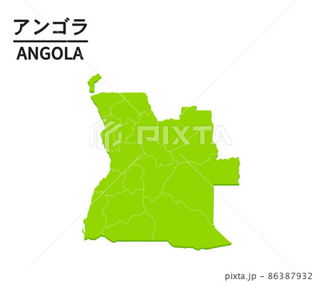 アンゴラの世界地図イラスト