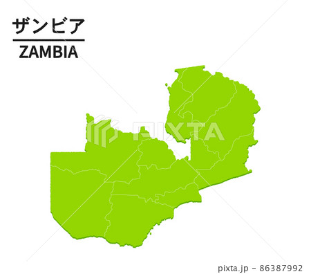 ザンビアの世界地図イラスト 86387992