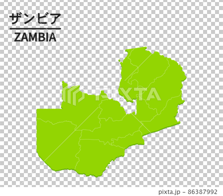 Zambia World Map Illustration Zambia World Map Illustration 86387992