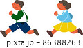 走る子どもたち 86388263
