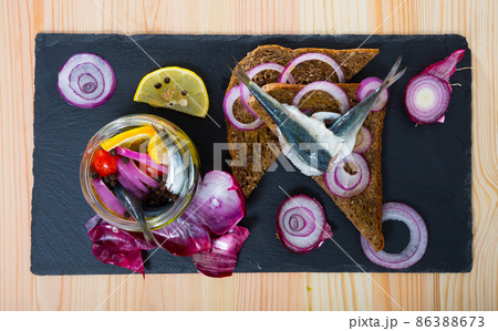 Homemade pickled sprats Homemade pickled sprats 86388673