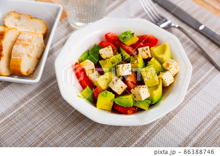 Vegetarian salad with avocado 86388746