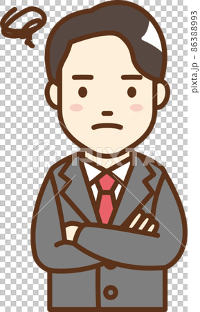 一個穿著麻煩西裝的男人的插圖 86388993