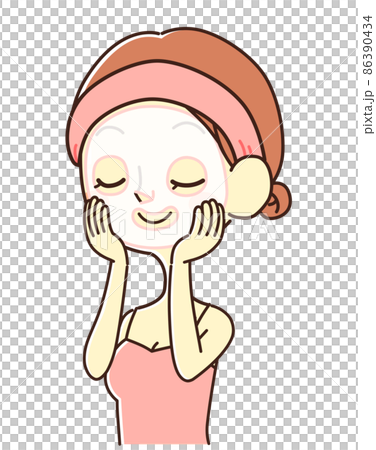 一個戴著面罩、閉上眼睛的女人,插圖素材 一個戴著面罩、閉上眼睛的女人,插圖素材 86390434