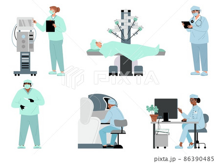 Robotical surgery in medical, surgical operation, biomedical technology Robotical surgery in medical, surgical operation, biomedical technology 86390485