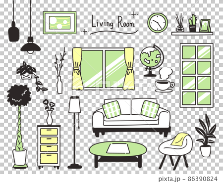 Simple living room icon set a Simple living room icon set a 86390824