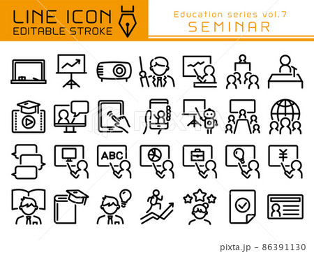 ラインアイコン 教育シリーズvol.7 セミナー・研修 ラインアイコン 教育シリーズvol.7 セミナー・研修 86391130