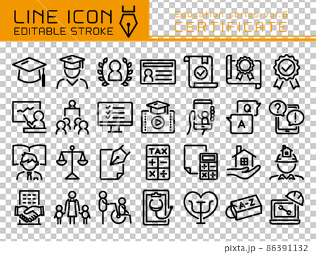 Line icon education series vol.6 various qualifications 86391132