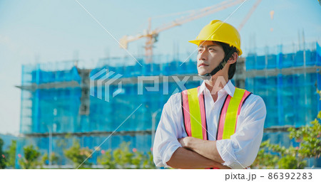 architect work on construction site architect work on construction site 86392283