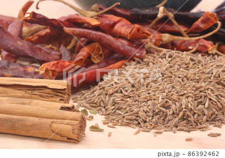 Beans, Garlic, Paprika and Mexican Oregano, Close up 86392462