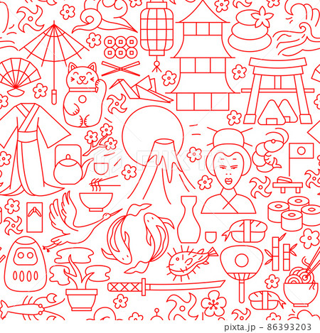 Japan Line Seamless Pattern 86393203
