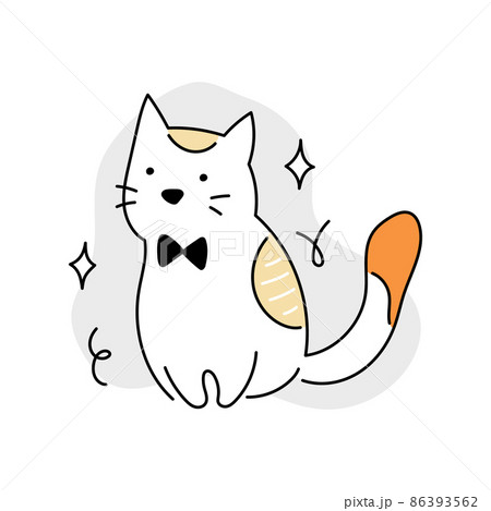 Cute cat with tie bow 86393562