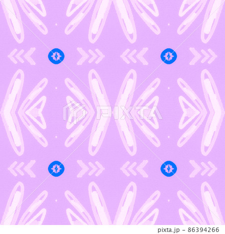 Seamless flower folk pattern. Abstract ethnic print. Watercolor batik background. 86394266