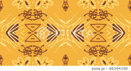 Seamless flower folk pattern. Abstract ethnic print. Watercolor batik background. Seamless flower folk pattern. Abstract ethnic print. Watercolor batik background. 86394290