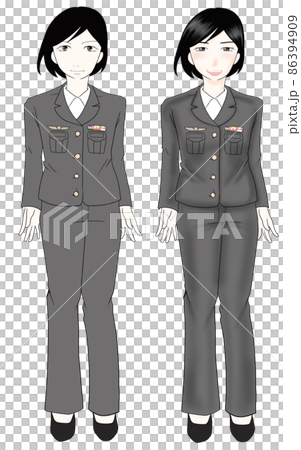 一名女性自衛隊軍官的插圖 86394909
