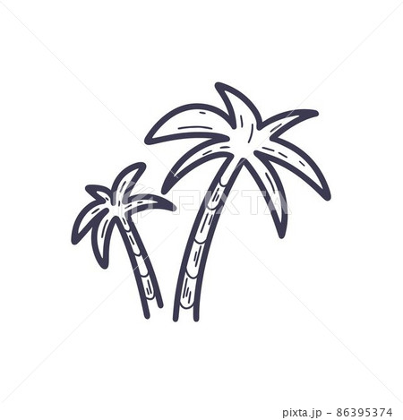 Palm trees doodle style Palm trees doodle style 86395374
