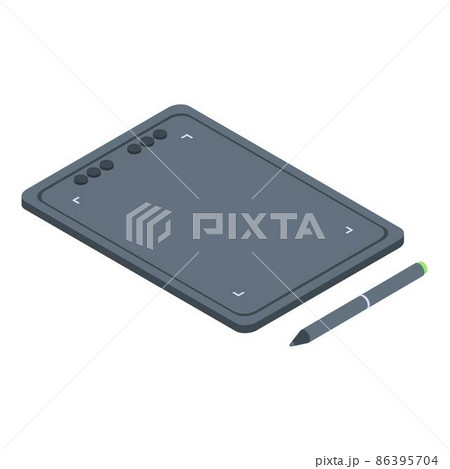 Art paint tablet icon, isometric style 86395704