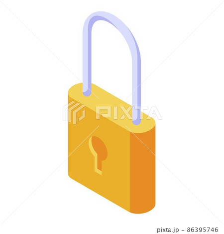 Quest padlock icon, isometric style 86395746