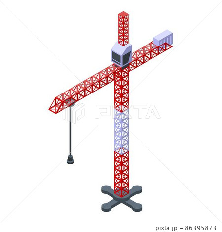 Hydraulic crane icon, isometric style 86395873