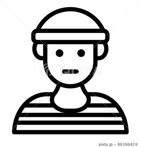 Prison young man icon, outline style 86396829