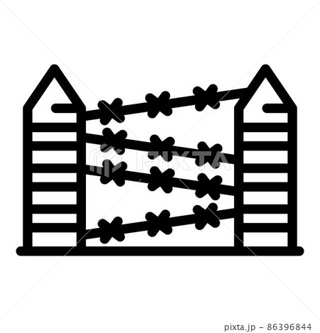 Prison fence wire icon, outline style Prison fence wire icon, outline style 86396844