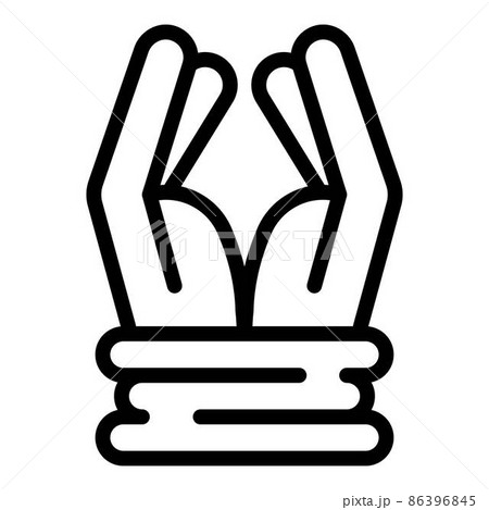 Prison hands tied icon, outline style Prison hands tied icon, outline style 86396845