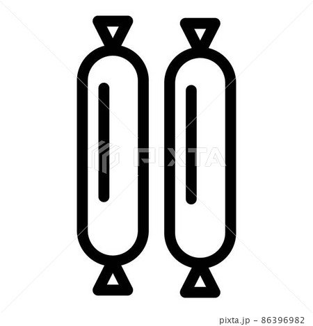 Hot sausage icon, outline style Hot sausage icon, outline style 86396982