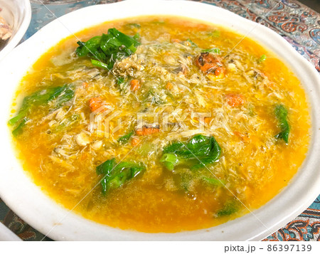 上海の定番料理・豆苗蟹粉羹 上海の定番料理・豆苗蟹粉羹 86397139