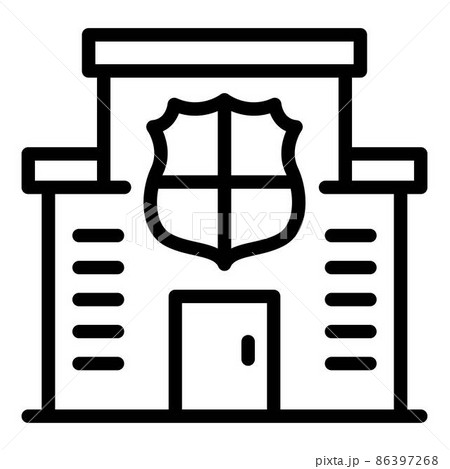 Police station building icon, outline style Police station building icon, outline style 86397268