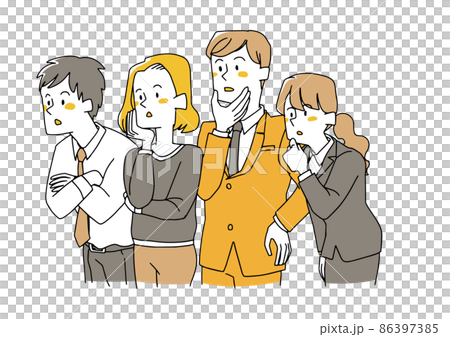 一個關注側面的年輕商人,一個滑稽的手寫人物插圖,一個簡單的矢量線圖著色 一個關注側面的年輕商人,一個滑稽的手寫人物插圖,一個簡單的矢量線圖著色 86397385