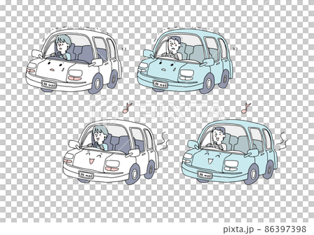 Set of people driving a car Anxiety and peace of mind Comical handwritten person illustrations Vector line drawings Set of people driving a car Anxiety and peace of mind Comical handwritten person illustrations Vector line drawings 86397398
