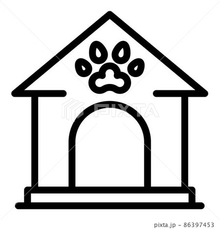 Dog house icon, outline style 86397453