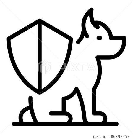 Shield dog protect icon, outline style 86397458