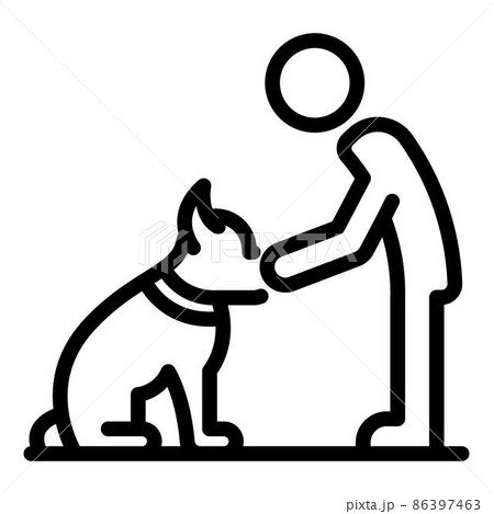 Kid dog training icon, outline style 86397463