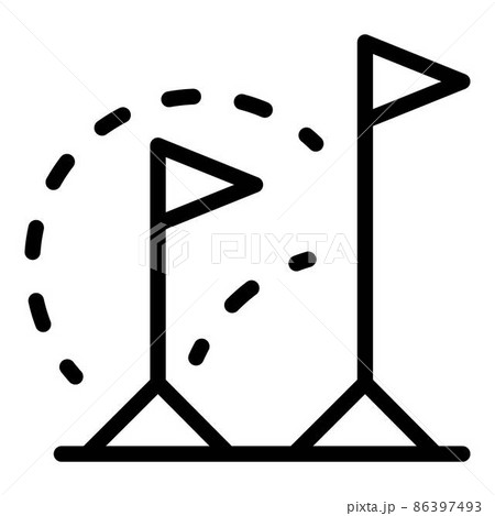 Dog school flags icon, outline style 86397493
