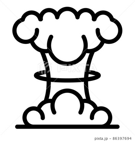 Nuclear explosion icon, outline style Nuclear explosion icon, outline style 86397694