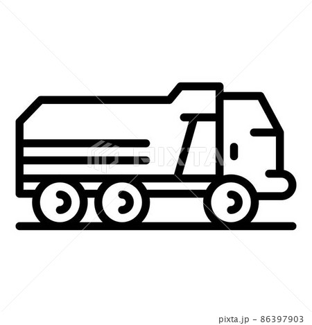 Cargo tipper icon, outline style Cargo tipper icon, outline style 86397903