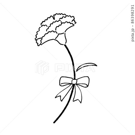 Illustration Of Carnation With Ribbon Stock Illustration