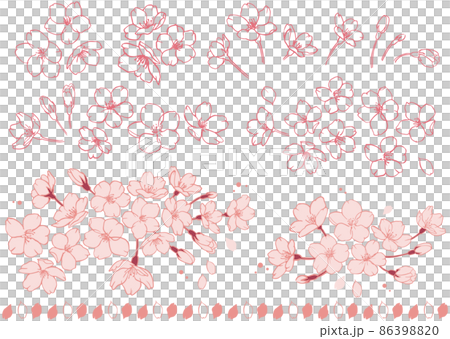 桜の素材 ベクターデータ 桜の素材 ベクターデータ 86398820